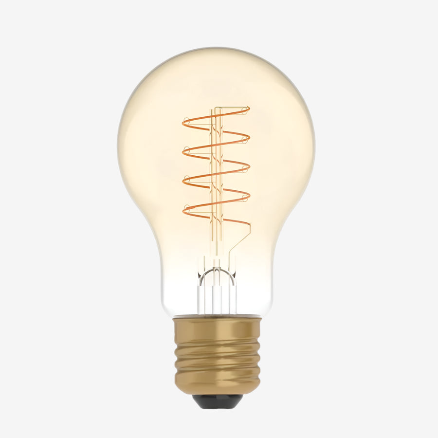 LED Gold A60 Curved Spiral Filament 4W E27 Dimmable Bulb - BB - C03 - Uneeka