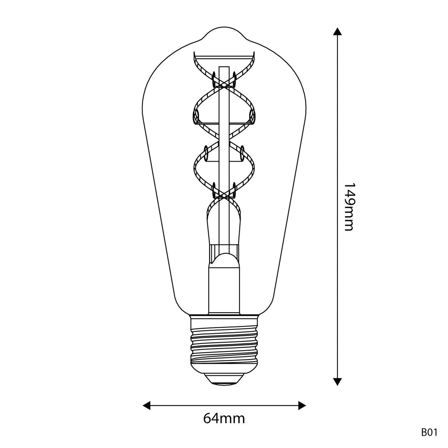 St64 Led Bulb Drawing.pdf LED Gold Edison ST64 5V | Dimmable Vintage Bulb | Uneeka