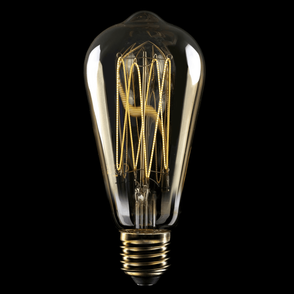 LED Gold Edison Carbon Line Filament ST64 7W E27 Dimmable Bulb - BB - C54 - Uneeka