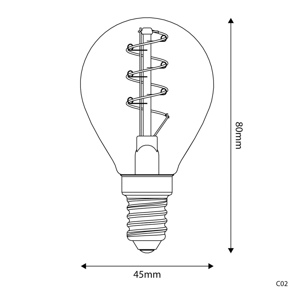 LED Gold Mini Globe G45 5W E14 Dimmable Bulb - BB - C02 - Uneeka