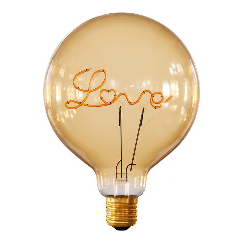 LED Golden Light Bulb - Globe G125 Single Filament “Love” - 5W E27 - CBL700232 - Uneeka