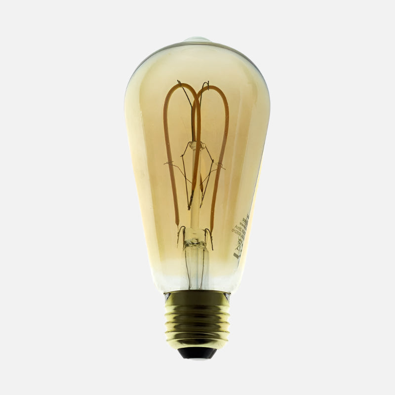 LED Light Bulb - Edison ST64 Curved Double Loop Filament - 5W E27 Dimmable* - DL700144 - Uneeka