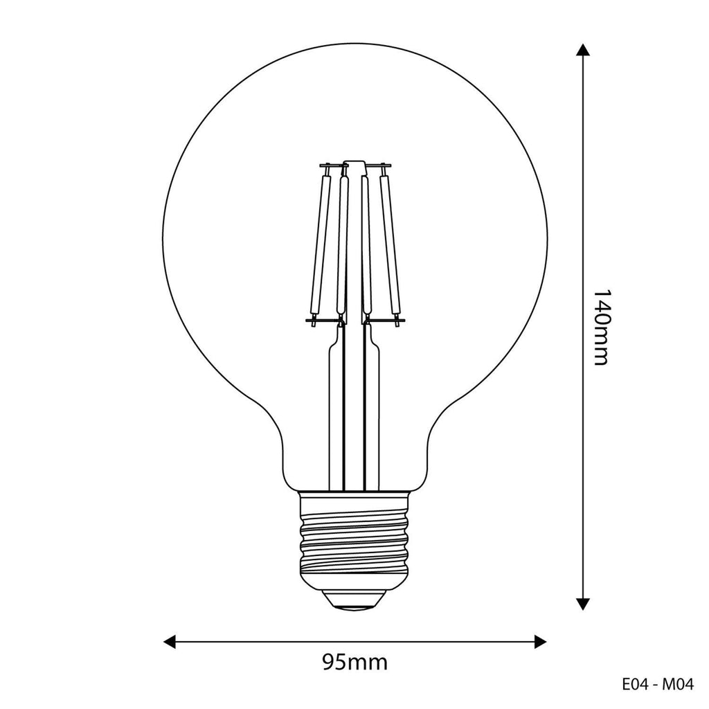 LED Milky Globe G95 4W E27 Bulb - BB - M04 - Uneeka