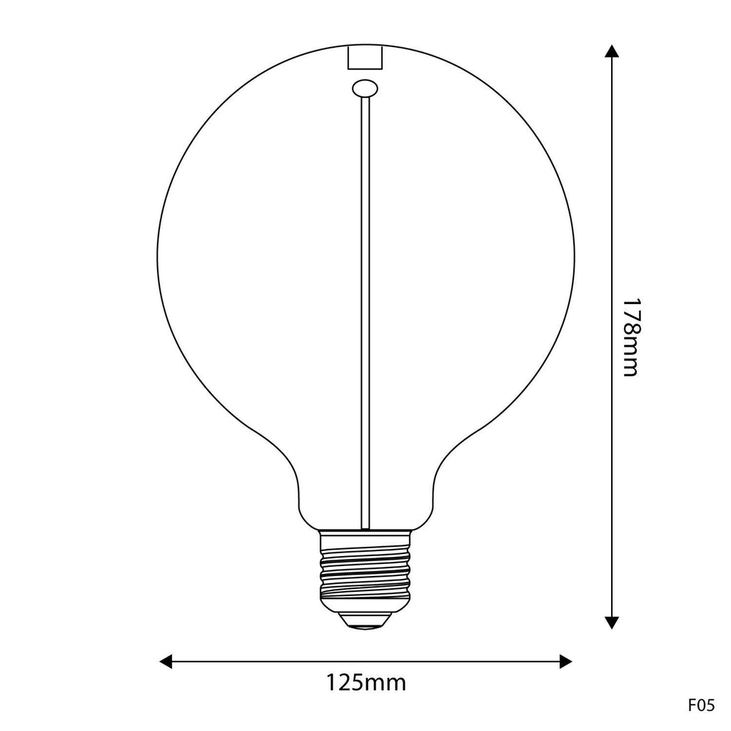 LED Smoke Magnetic Light Bulb - Globe G125 2,8W - BB - F05 - Uneeka