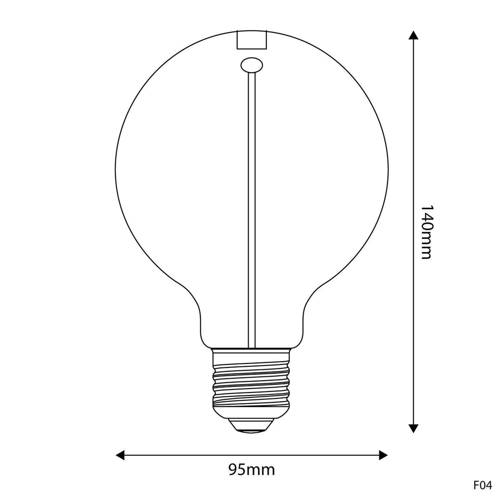 LED Smoke Magnetic Light Bulb - Globe G95 2,2W - BB - F04 - Uneeka