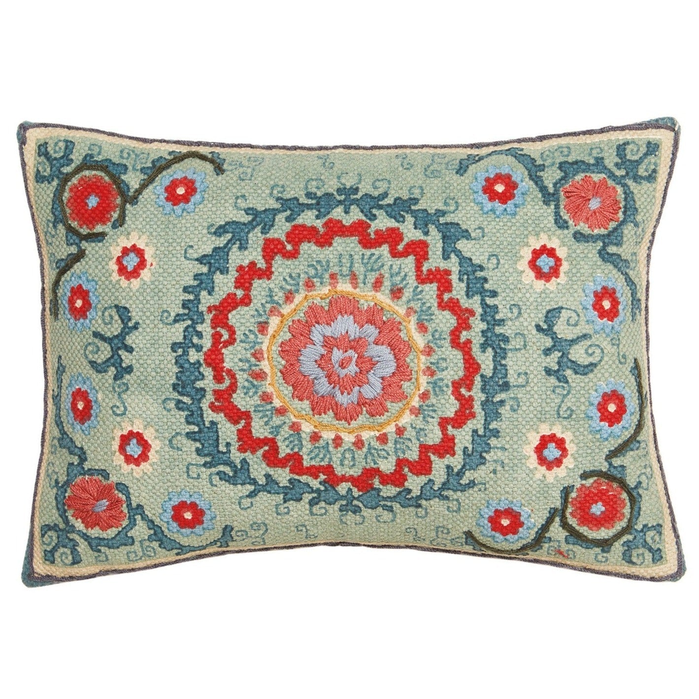 Blue Suzani Embroidered Cushion - CC194 - Uneeka