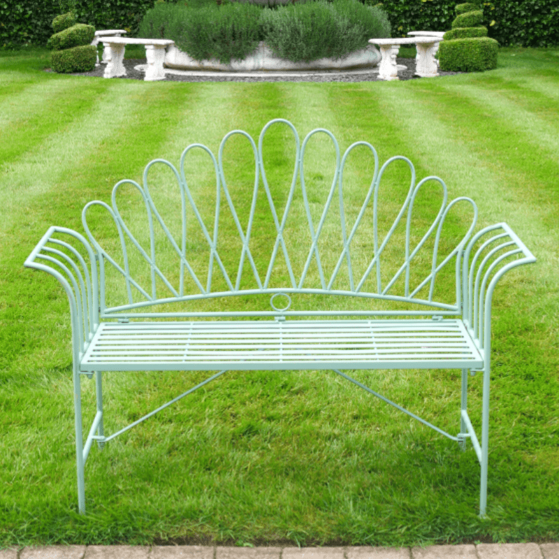 Light Blue Petal Outdoor Bench - 10336 - Uneeka