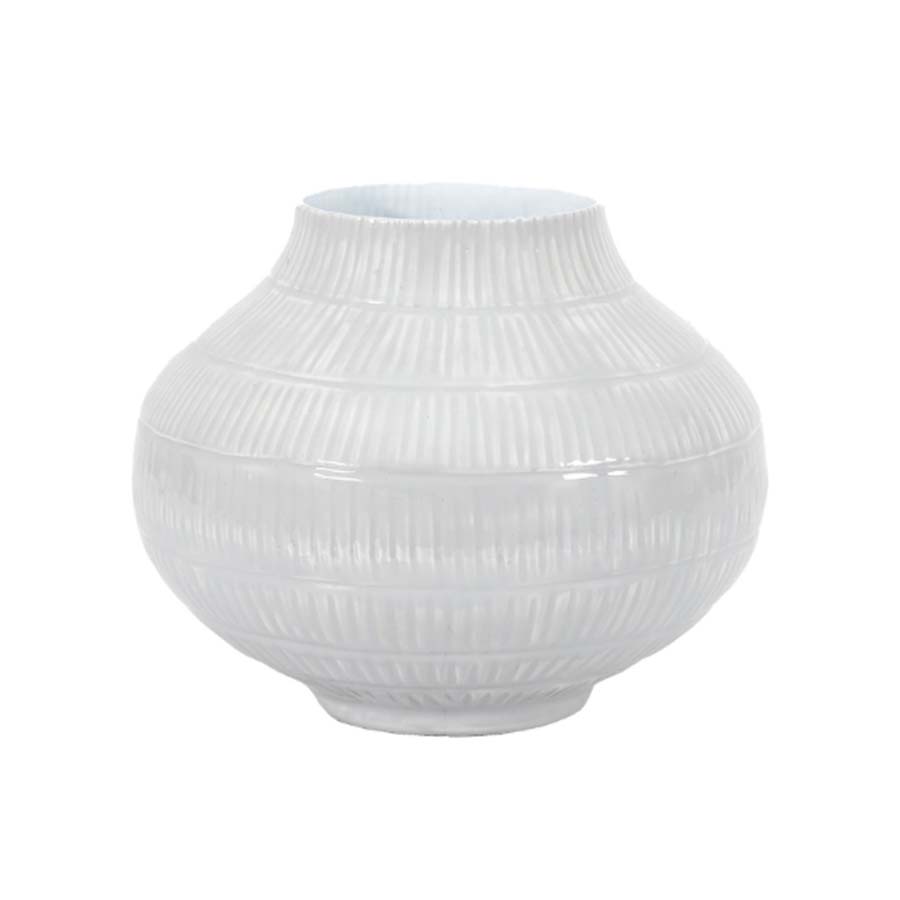 Light Grey Textured Rounded Vase - 870576 - Uneeka