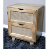 Light Rattan Front Two Drawer Bedside Cabinet - 9764 - Uneeka
