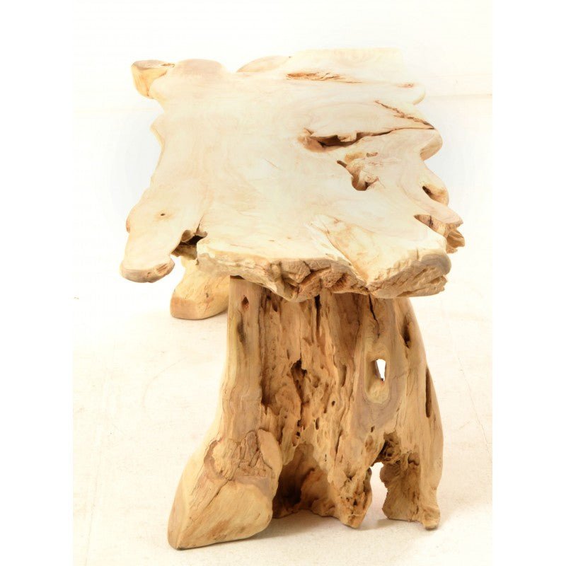 Light Teak Root Rustic Bench - IS82 - Uneeka