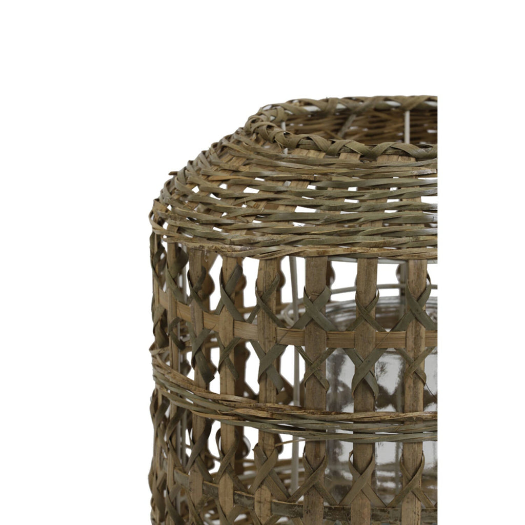 Light Wash Bamboo Hurricane Lantern - 7730784 - Uneeka