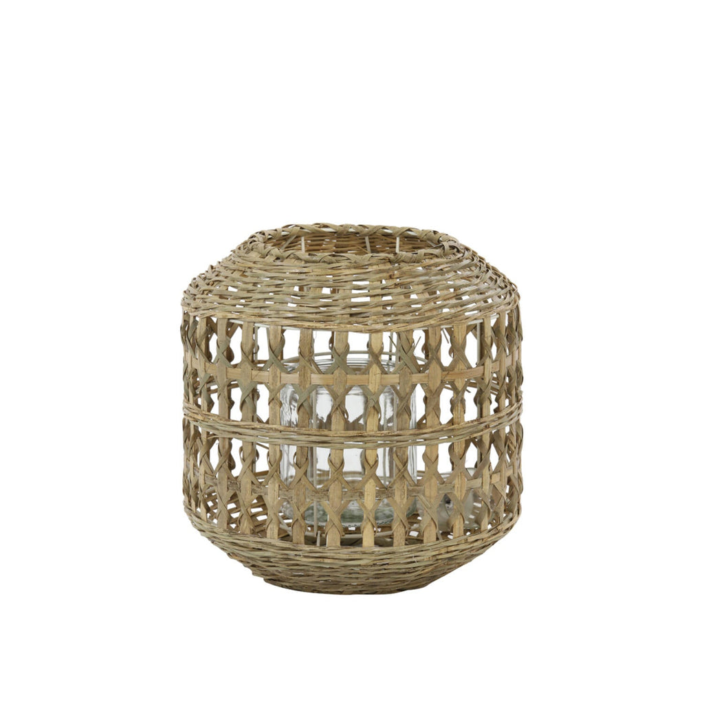 Light Wash Bamboo Hurricane Lantern - 7730784 - Uneeka