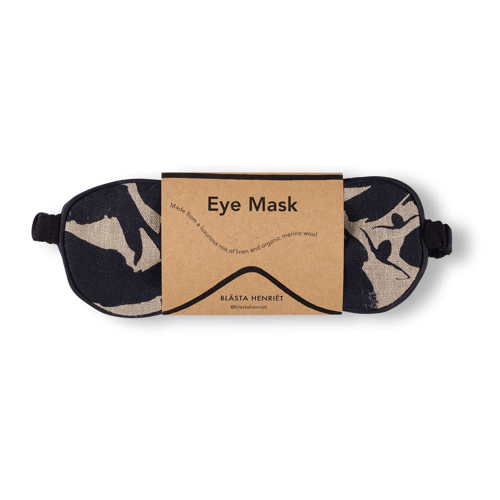 Linen & Merino Wool Eye Mask Navy Creatures - Eye Mask Linen/Merino - Printed Navy Creatures - Uneeka