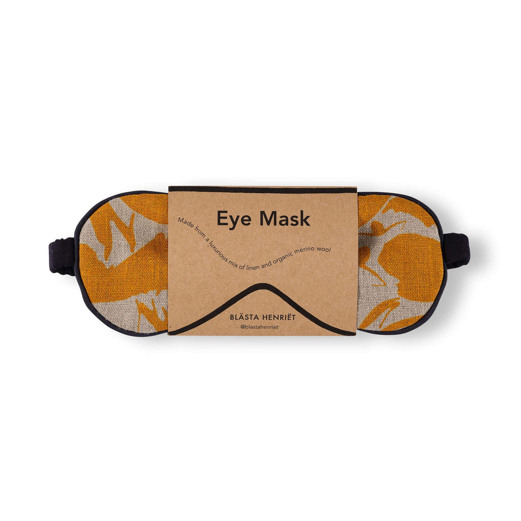 Linen & Merino Wool Eye Mask Yellow Creatures - Eye Mask - Linen/Merino - Printed Yellow Creatures - Uneeka