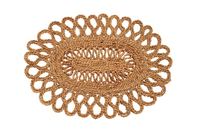 Looped Jute Oval Decorative Table Placemat - LJPM - Uneeka