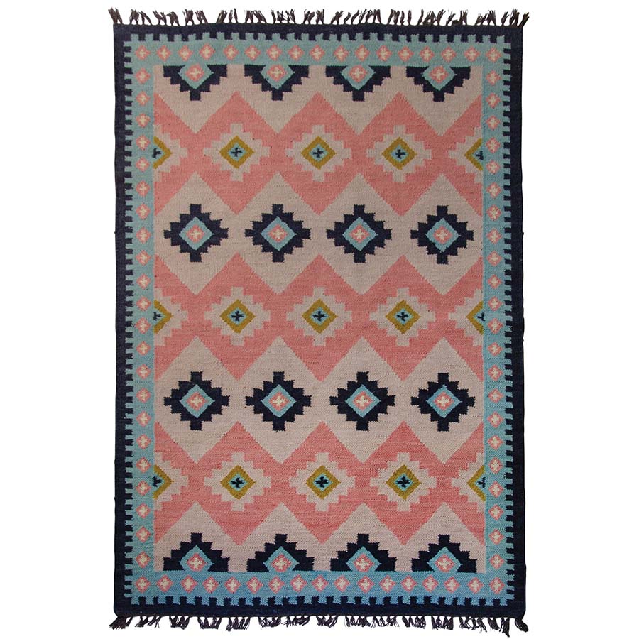 Lotti Hand Woven Pink Wool Rug - R20546 - Uneeka