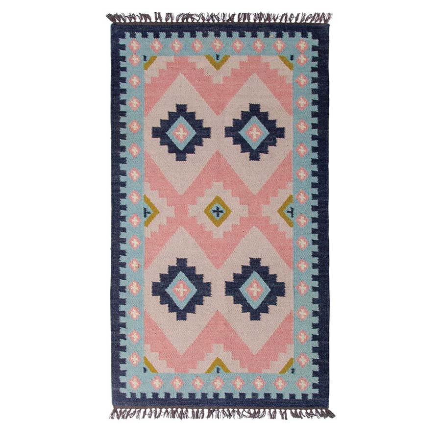 Lotti Hand Woven Pink Wool Rug - R20524 - Uneeka