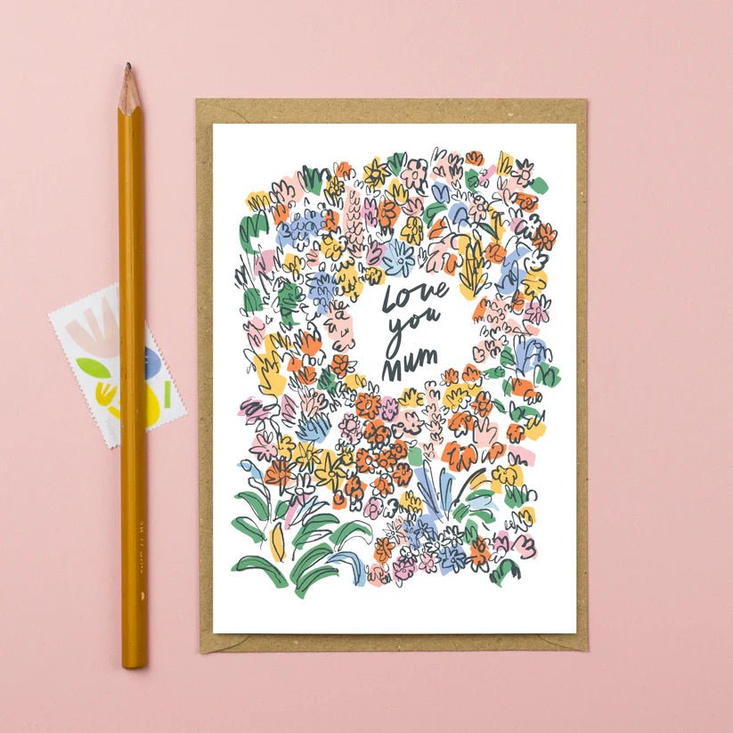 Love You Mum Floral Mother's Day Card - P04 Love You Mum - Uneeka