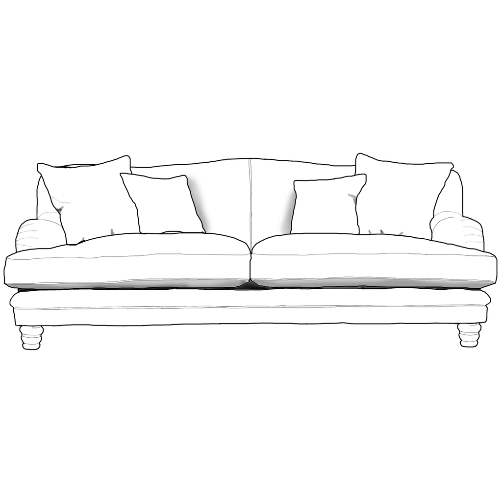 Lovelle 2 Seater Grand Upholstered Fabric Sofa - Made To Order - J Brown Chamonix - 293 Linen - LOV2G - Uneeka