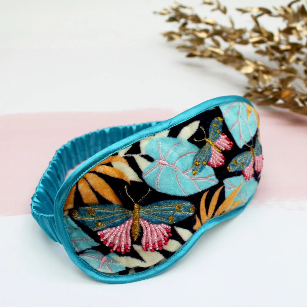 Embroidered Butterfly Eye Mask - LXEYEBUG001 - Uneeka