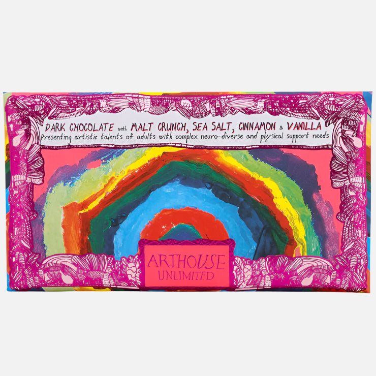 Magical Mysteries Dark Chocolate Malt Crunch, Sea Salt, Cinnamon & Vanilla Bar - CHOC080 - Uneeka