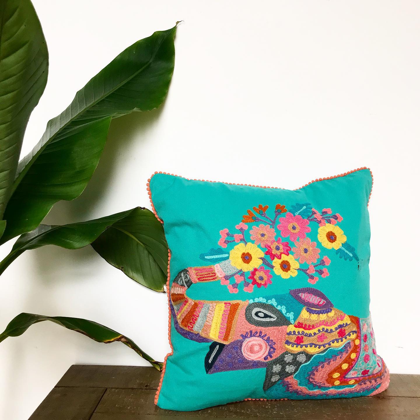 Mahima Embroidered Elephant Cushion - CC245 - Uneeka