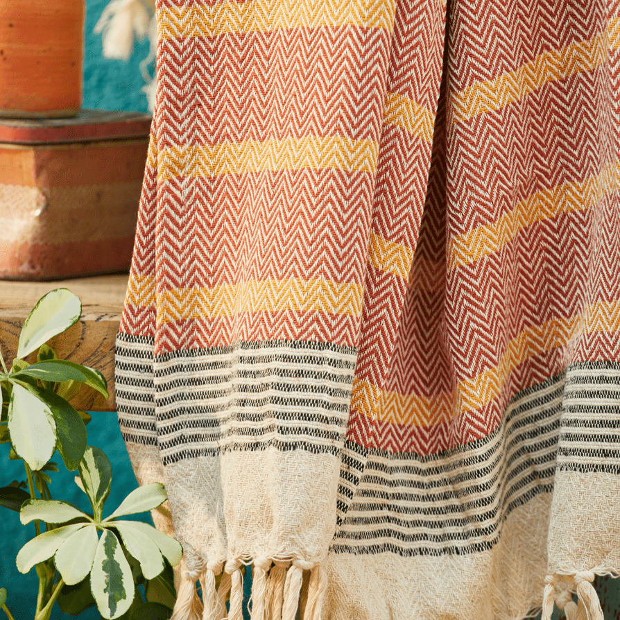 Malabar Throw with Tassels - TH130TR - Uneeka