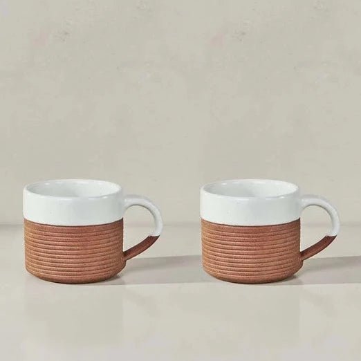 Mali Ribbed Coffee Mug - White - MM2203B2 - Uneeka