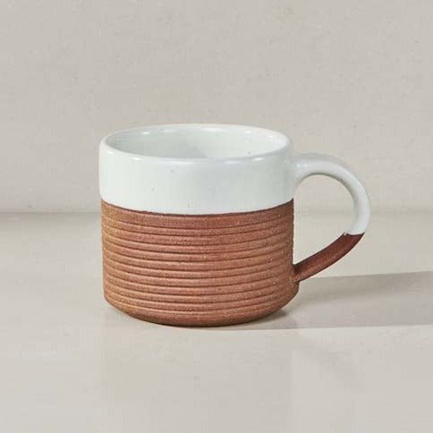 Mali Ribbed Coffee Mug - White - MM2203B2 - Uneeka