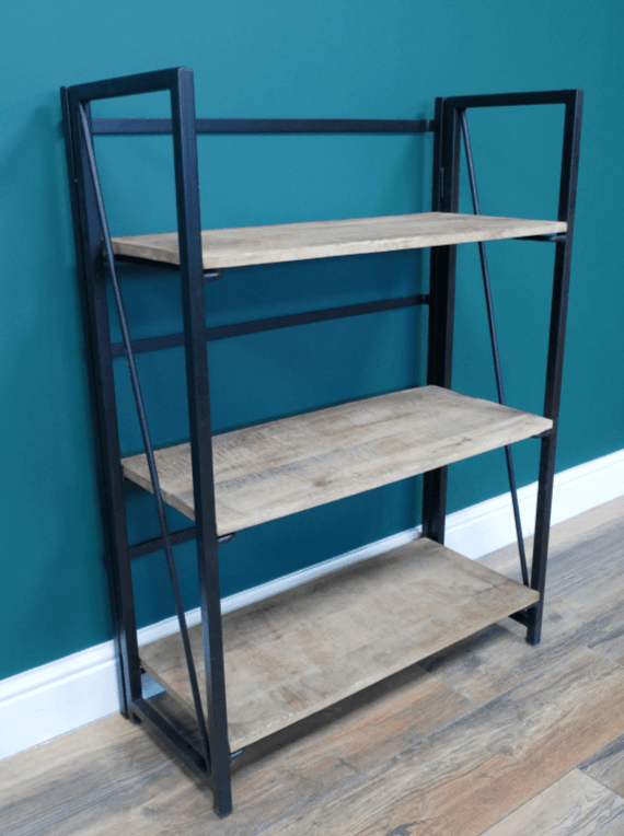 Mango Wood And Iron Display Shelves - 8180 - Uneeka