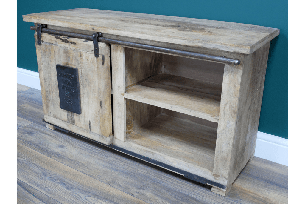 Mango Wood Industrial TV Cabinet - 8077 - Uneeka