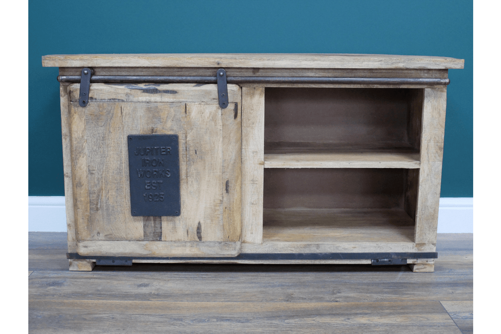 Mango Wood Industrial TV Cabinet - 8077 - Uneeka