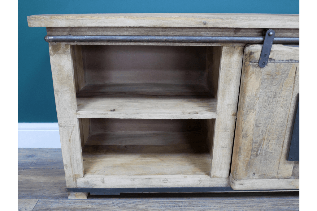 Mango Wood Industrial TV Cabinet - 8077 - Uneeka