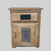 Mango Wood & Iron Bedside Cabinet - 6831 - Uneeka