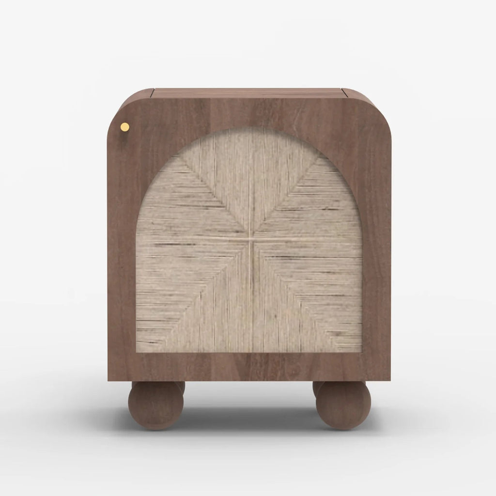 Mango Wood & Jute Cabinet Side Table - TRST00017A - Uneeka