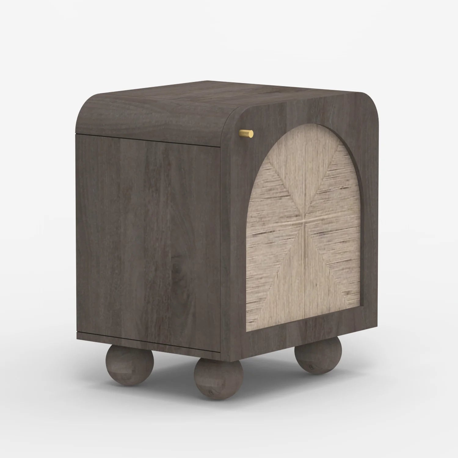 Mango Wood & Jute Cabinet Side Table - TRST00017A - Uneeka