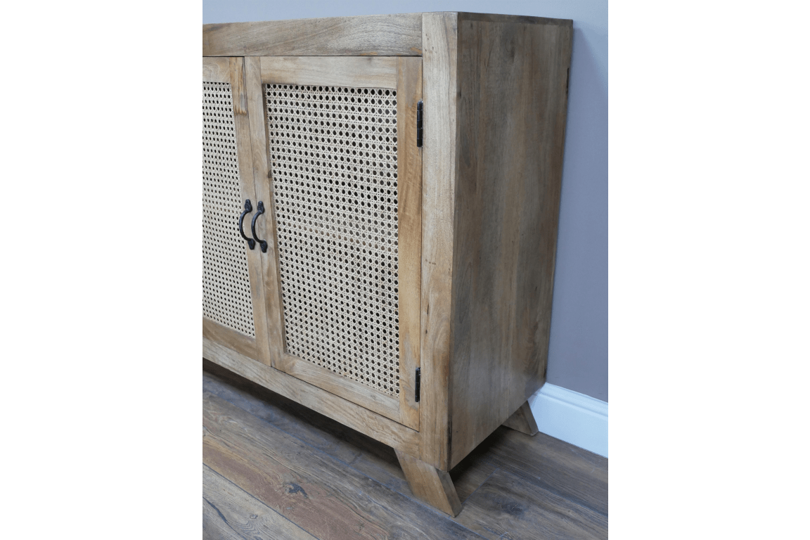 Mango Wood & Rattan Large Sideboard - 8968 - Uneeka