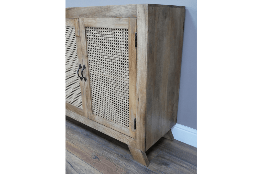 Mango Wood & Rattan Large Sideboard - 8968 - Uneeka