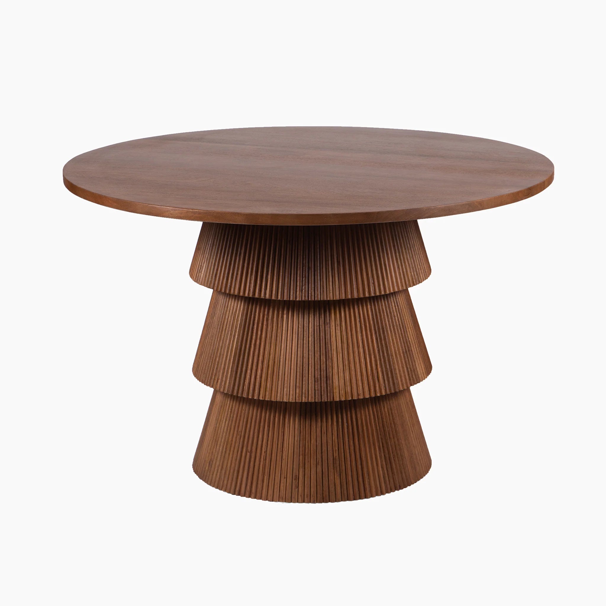 Mango Wood Tiered Pedestal Dining Table - TRDT00003A - Uneeka