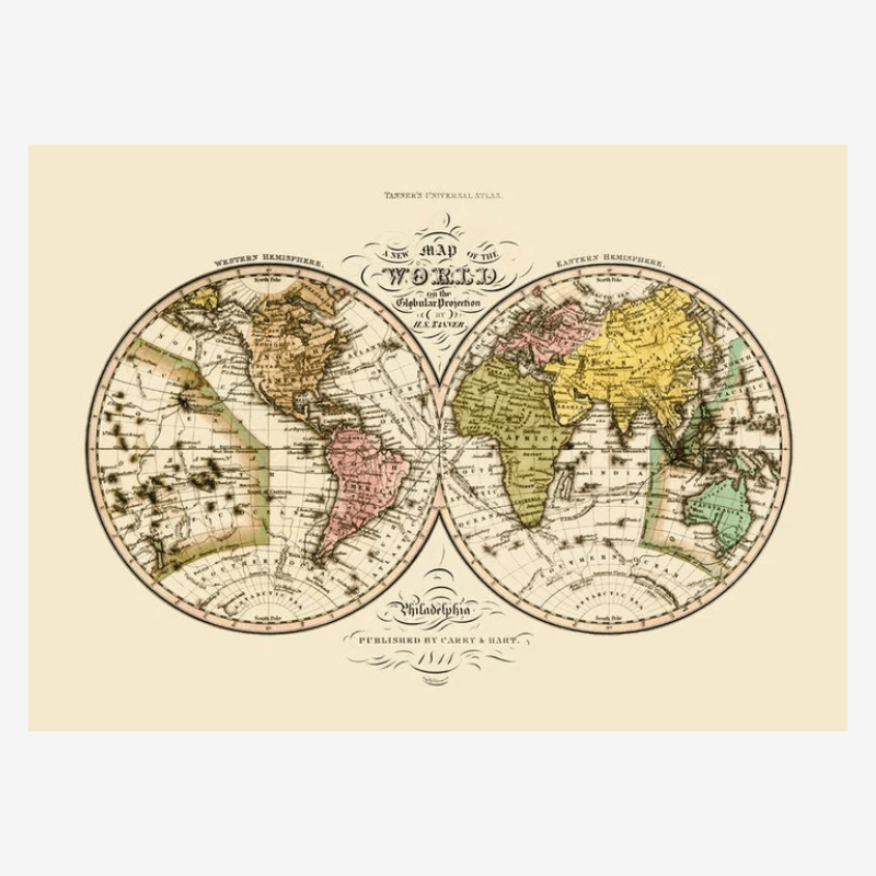 Map of the World Framed Art Print* - 50x70 9506 - Uneeka