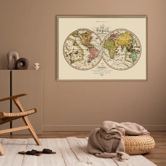 Map of the World Framed Art Print* - OFG 50x70 9506 - Uneeka