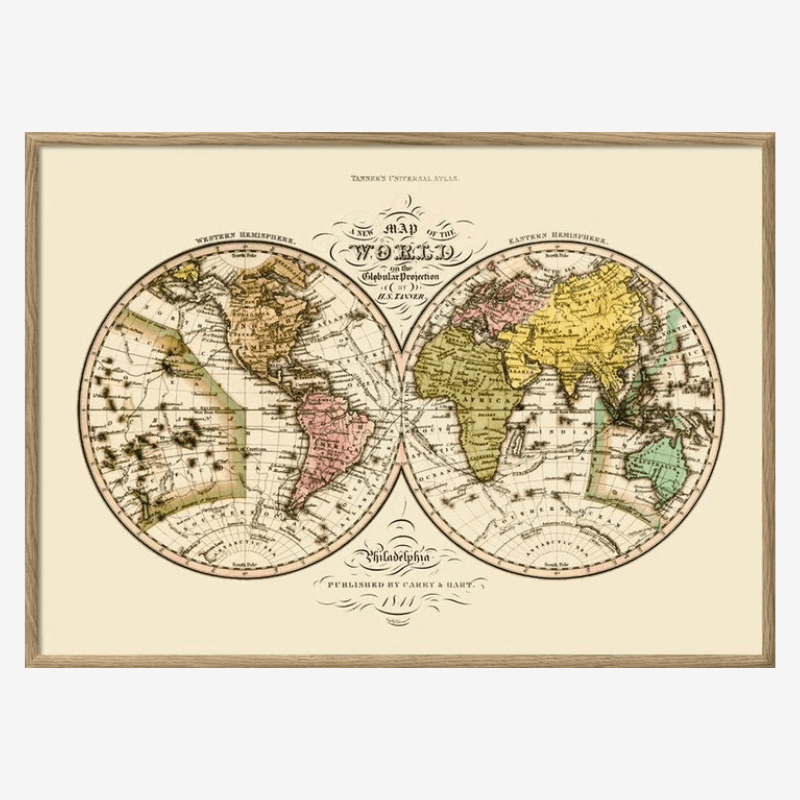Map of the World Framed Art Print* - OFG 50x70 9506 - Uneeka