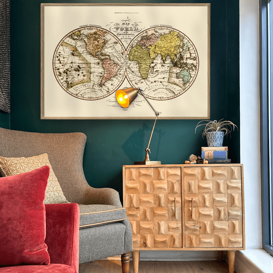 Map of the World Framed Art Print - BFG 50x70 9506 - Uneeka