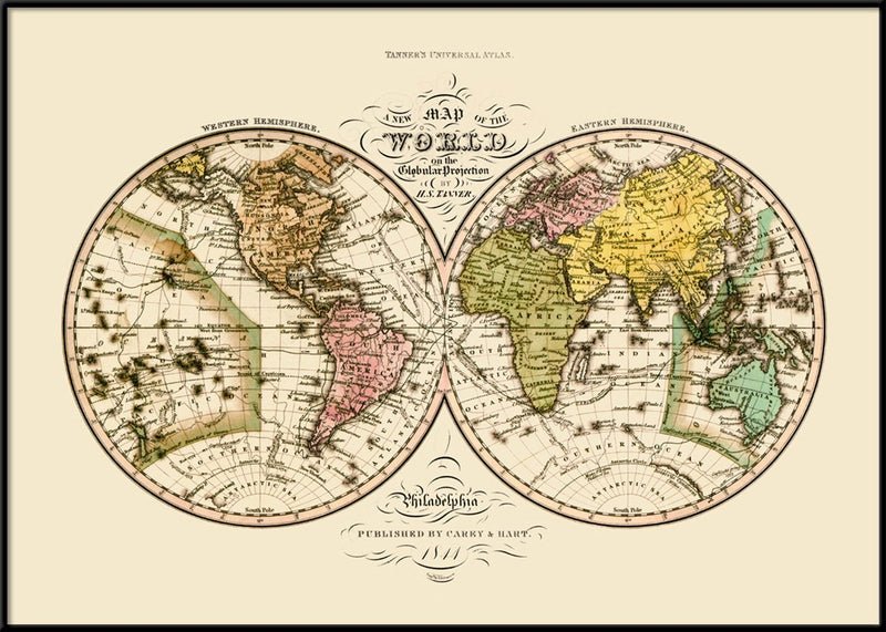 Map of the World Framed Art Print - BFG 50x70 9506 - Uneeka