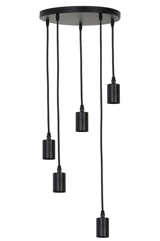 Matt Black 5 Bulb Hanging Lamp - 2940712 - Uneeka