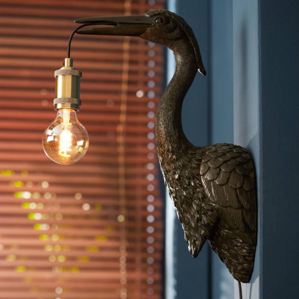 Matt Black Crane Wall Light - 3122612 - Uneeka