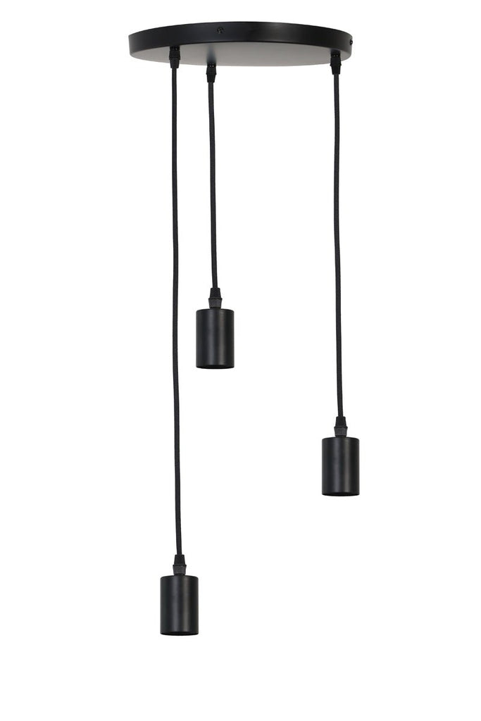 Matt Black Triple Bulb Hanging Lamp - 2940612 - Uneeka