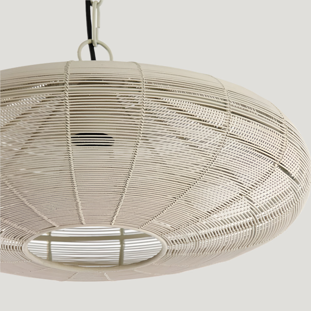 Matt Cream Round Down Pendant Hanging Lamp - 2977943 - Uneeka