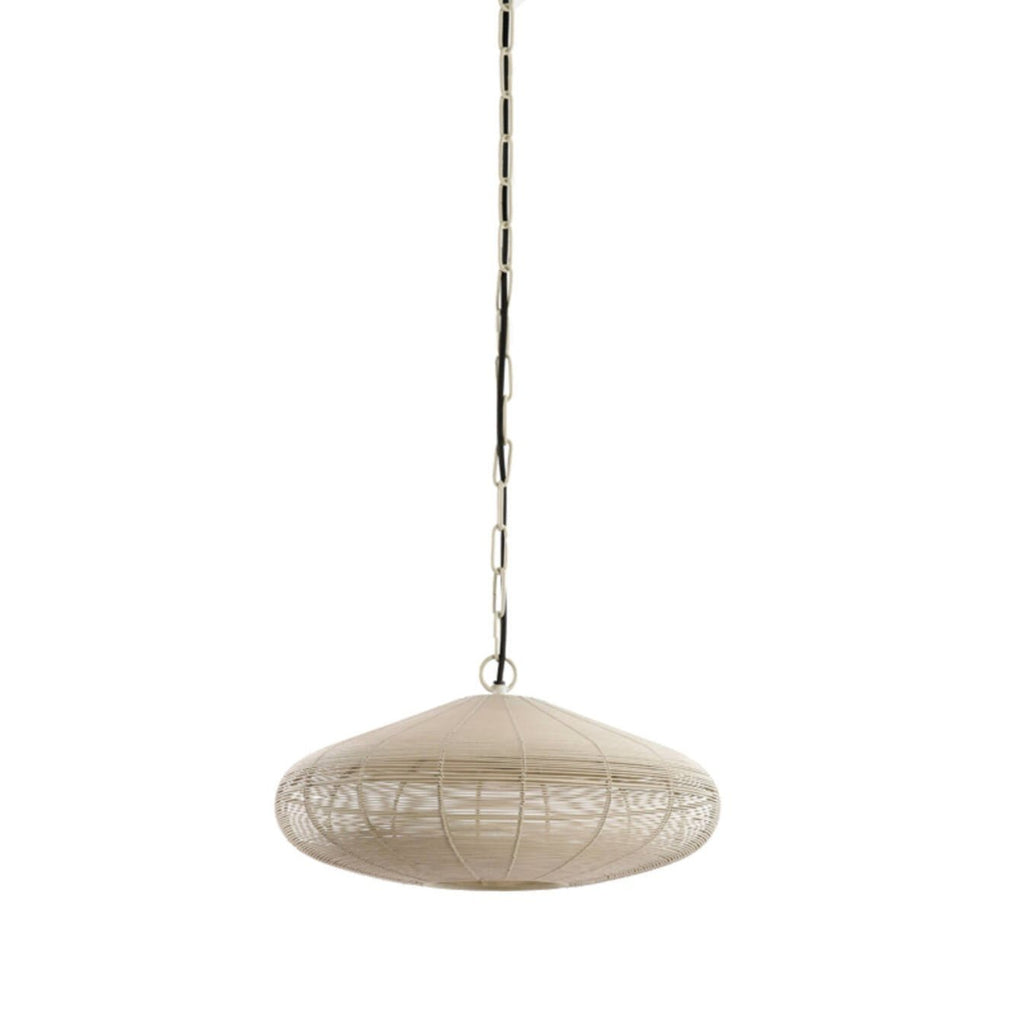 Matt Cream Round Down Pendant Hanging Lamp - 2977943 - Uneeka