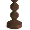 Matt Dark Brown Wooden Dimpled Candle Holder - 6072664 - Uneeka